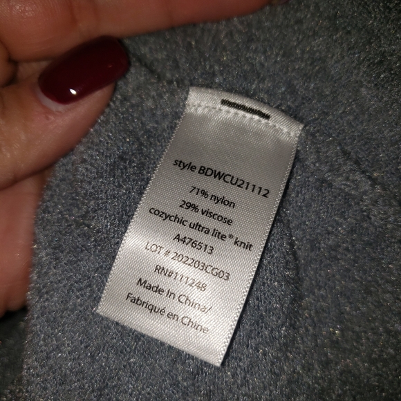 Barefoot Dreams CozyChic Ultra Lite Hooded Seashore Cardigan Dove Gray Size XL - Picture 6 of 6